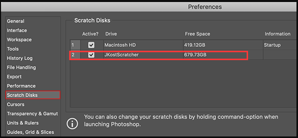 clean up scratch disk for mac photoshop